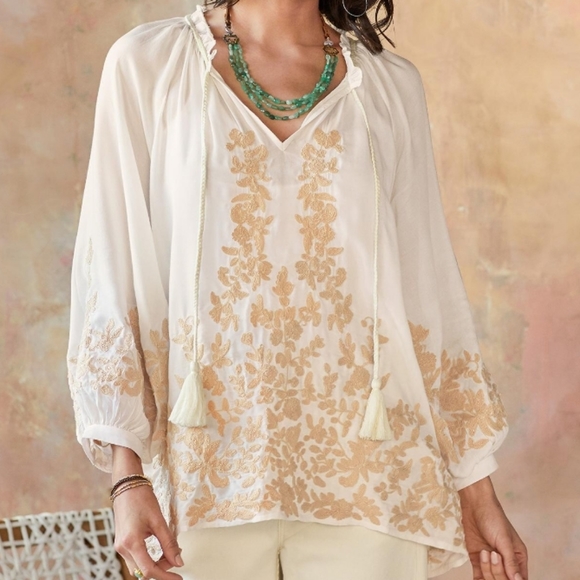 sundance boutique Tops - Sundance Dulce De Leche Blouse Size XS
